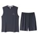 Modal Cotton Sleeveless Vest Set For Men, Summer Thin Home Wear, Loose Fitting Two-piece Set For Outerwear-XL_voghion.com