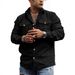 Herren Cordjacke mit Knöpfen, langärmelig, gestreift, lässig, Retro, Doppeltasche, Arbeitsoberteil_voghion.com
