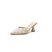 6777-2 Summer New Korean Style Mid-Heel Sandals For Women High Chunky Heel Versatile Commuting Closed-Toe Half Slippers_voghion.com