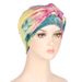side braid tie-dye striped multi-color soft headscarf hat Muslim chemotherapy hat cross-border new style_voghion.com
