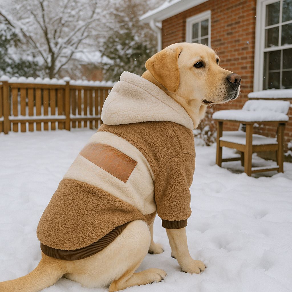 Neue Herbst- und Winterkleidung Farbblock Große Lammwolle Haustier Sweatshirt Hundekleidung_voghion.com