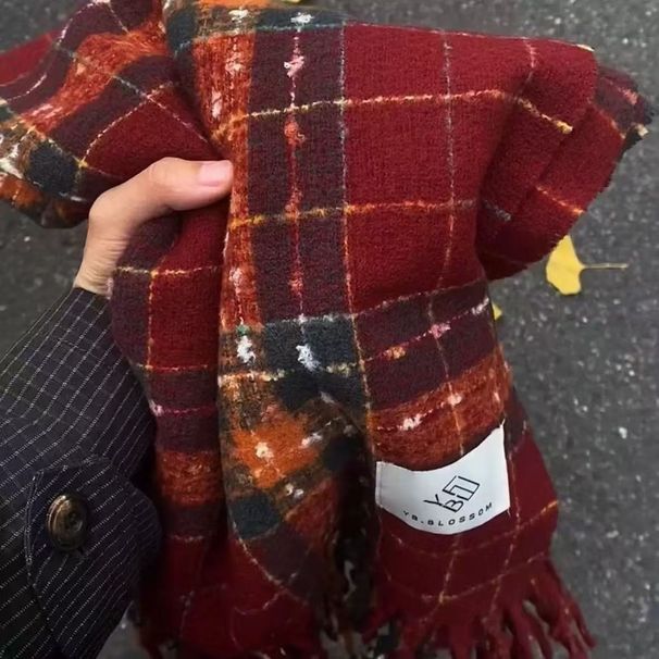 Sciarpa da donna in stile natalizio, lunga, invernale, versatile, lavorata a maglia, scaldacollo, stile rosso, per capodanno_voghion.com