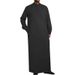 Herrenbekleidung Einfache lange Stehkragenknopf Muslim Robe_voghion.com