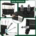 Collapsible Foldable Extended Wagon With Canopy,480lbs Weight Capacity, Heavy Duty Folding Utility Garden Cart With Big All-Terrain Beach Wheels & Drink Holders,Side Pocket And Brakes ,mosquito Net_voghion.com