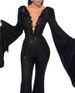 Damenbekleidung Pailletten Sexy Fledermausärmel Top Jumpsuit Abendkleid Neu_voghion.com