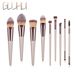 Set pennelli trucco 9 pezzi Yuncai Champagne Gold (7 pezzi + 2 pezzi) Nuovi strumenti di bellezza GUJHUI_voghion.com