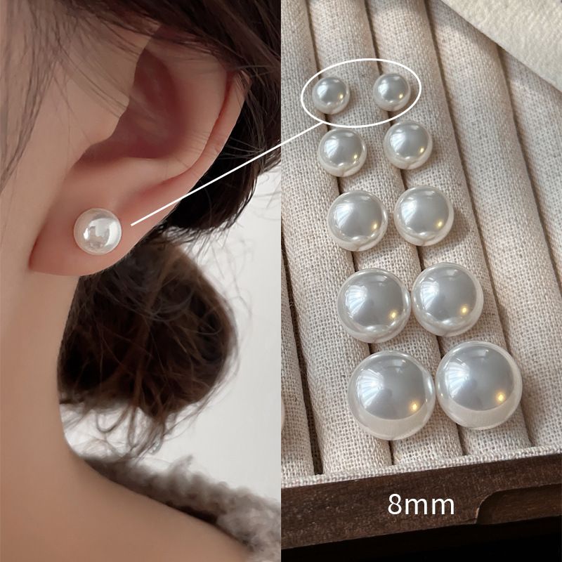 Nuovo stile Shijia Steamed Bun per donna, orecchini versatili in argento con perle bianche e latte_voghion.com