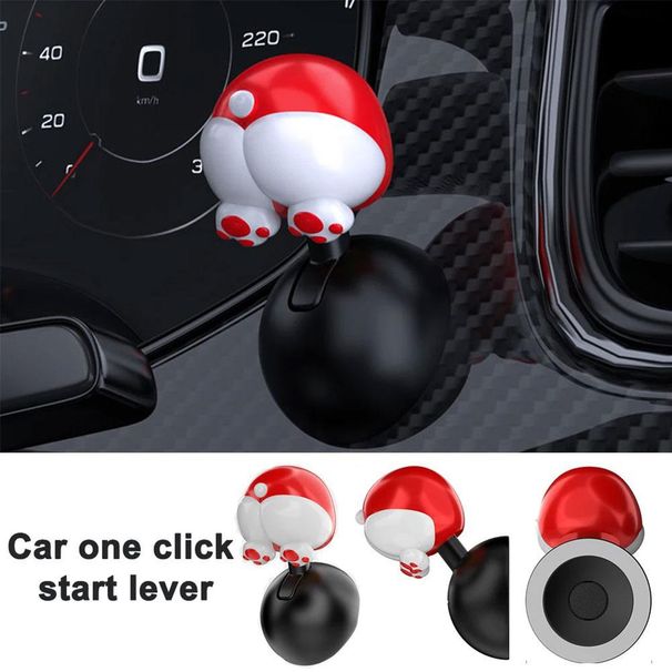 Dog Butt Car One Click Lever Creative Ignition Switch Cover 41mm Start Stop Button Protection Interior Decoration_voghion.com
