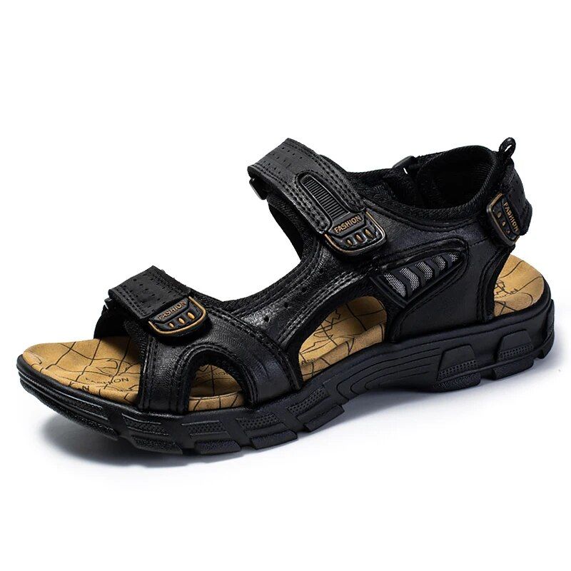 Leather Brand Classic Summer Men's Outdoor Leisure Beach Light Sandals Fashion Sports Shoes Large 46_voghion.com