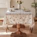Waterproof & Stain-Resistant Cotton Linen Tablecloth – Boho Chic Embroidery, Vintage Floral Design For Dining Table, Desk, Coffee Shop_voghion.com