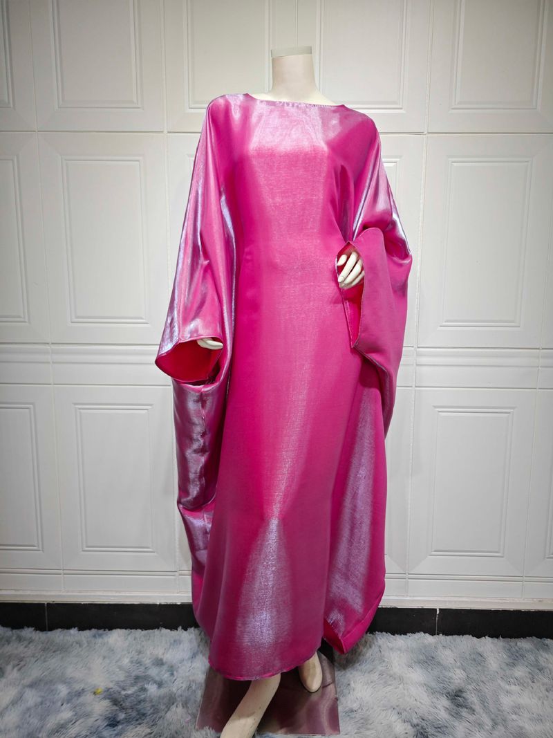 Dameskleding Nieuwe zomer Midden-Oosten Bescheiden moslimmode Heldere zijden satijnen taille Abaya-jurk_voghion.com
