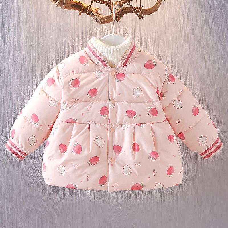 Children's clothing Girls and children's new round neck thick padded outerwear warm padded jacket_voghion.com
