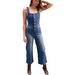Damesmode denim slim-fit jumpsuit spray wit sexy halter jumpsuit denim broek_voghion.com