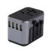 Black 633F International Travel Adapter Multi Plug Outlet Extender Universal Power Charger with 4 USB Charging Ports_voghion.com