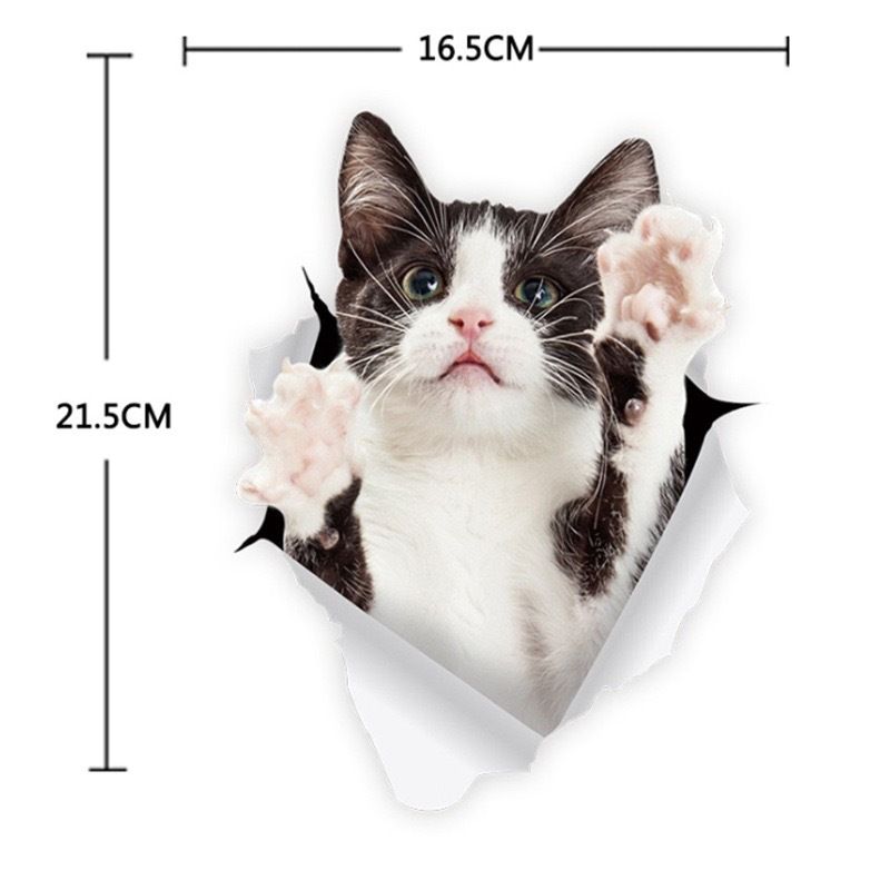 Creative 3D three dimensional personality cute kitten car sticker car door rear waterproof cover scratch simulation car sticker_voghion.com