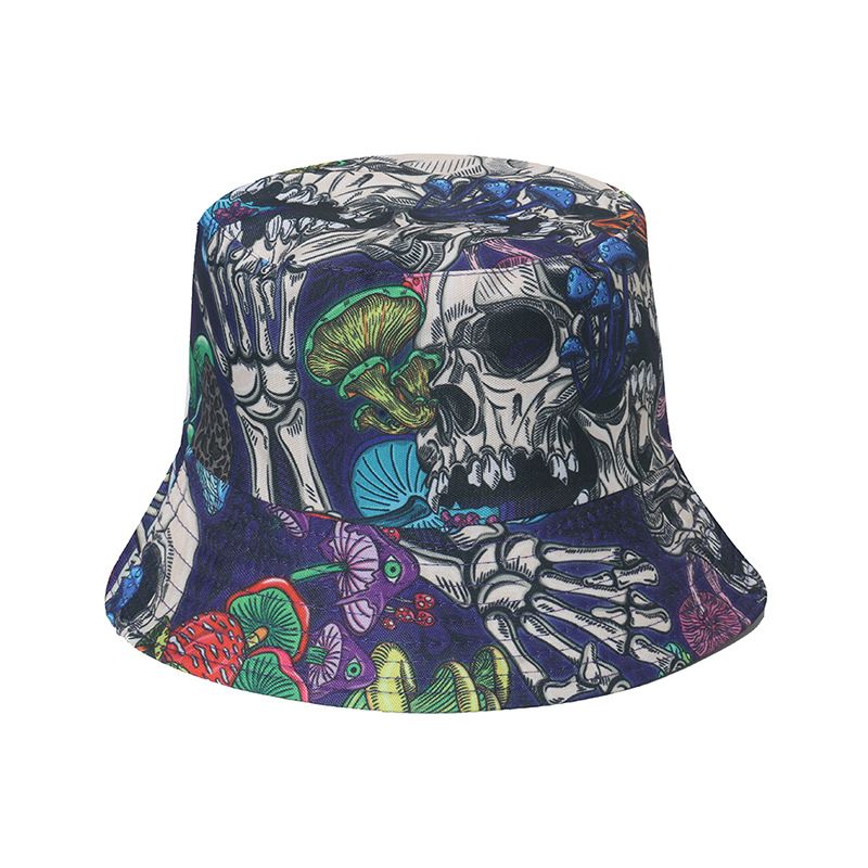 Primavera Verano nueva sombrilla calle al aire libre Hip Hop Bowl dibujos animados sombrero de pescador para hombres y mujeres_voghion.com