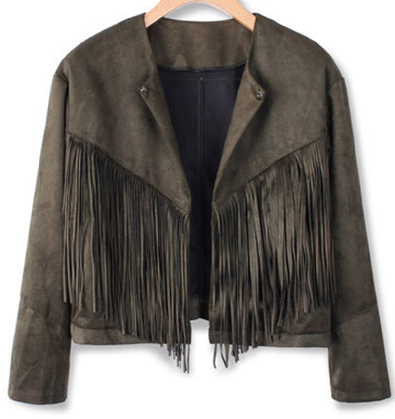 Giacca da donna in pelle scamosciata a manica corta e lunga_voghion.com