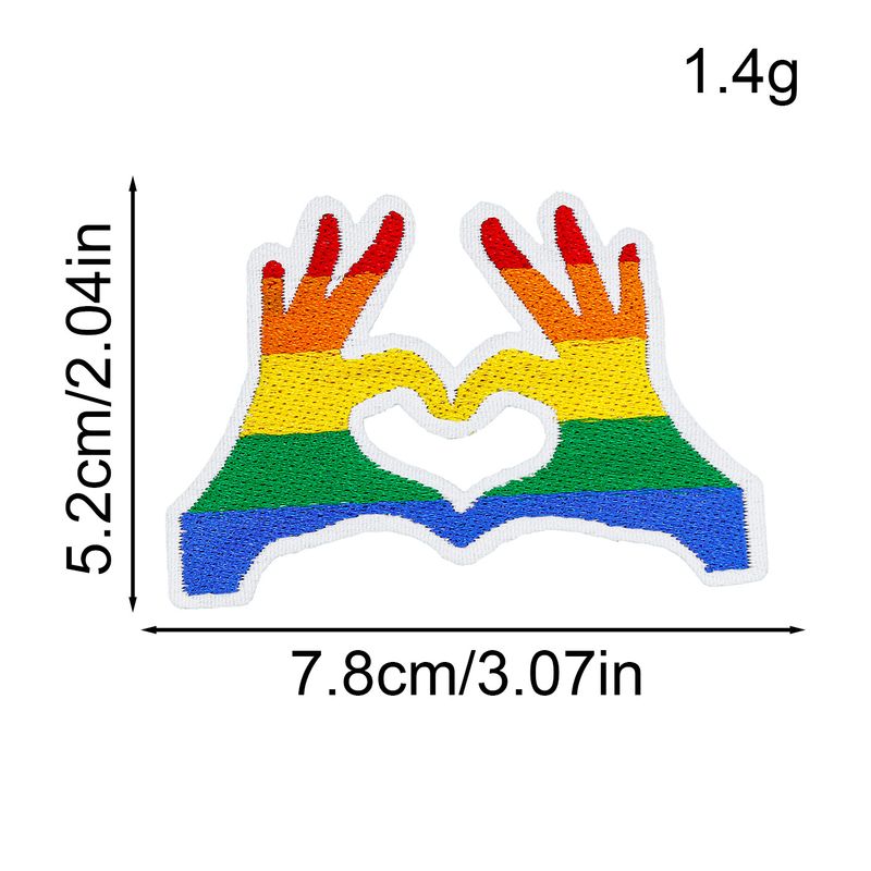 New Rainbow Series Love Fabric Patches Bowknot Clothing Accessories Decorative Patches Computer Embroidery Patches Washable_voghion.com