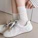 Spring And Summer Children's Hollow Mesh Four-leaf Clover Boneless Padded Socks, Solid Color Versatile Mid-length_voghion.com