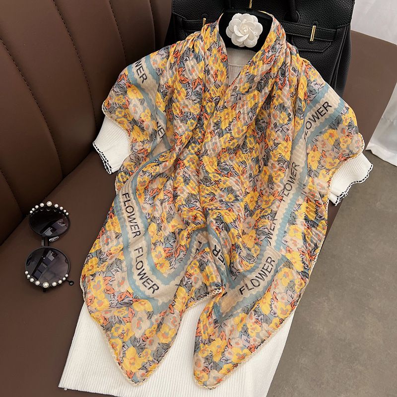 Sciarpa quadrata grande da donna, temperamento versatile, fazzoletto da collo multifunzionale con capelli legati, sciarpa in seta, sciarpa_voghion.com