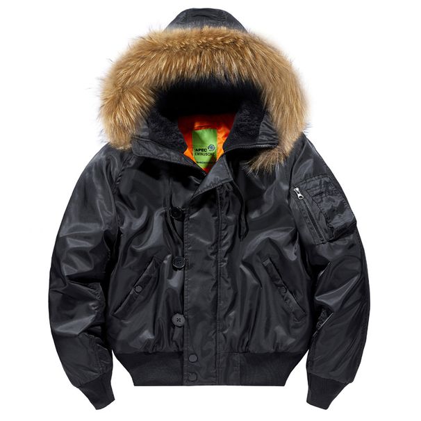 Men's Detachable Wool-collar Padded Loose Jacket Jacket_voghion.com