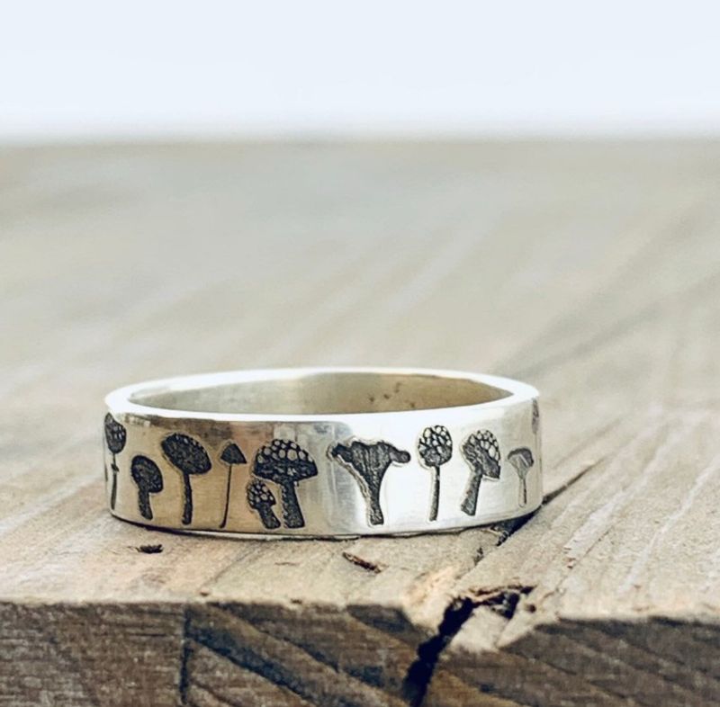 Nuovo anello in argento con fungo da donna in stile carino_voghion.com