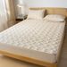 Protetor de colchão acolchoado de fibra de soja - Cobertura total, à prova d'água e antiderrapante (hipoalergênico, respirável e lavável à máquina)_voghion.com