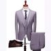 CT 2025 Neues dreiteiliges Business-Casual-Anzugset für Herren in Volltonfarbe mit zwei Knöpfen im koreanischen Slim Fit_voghion.com