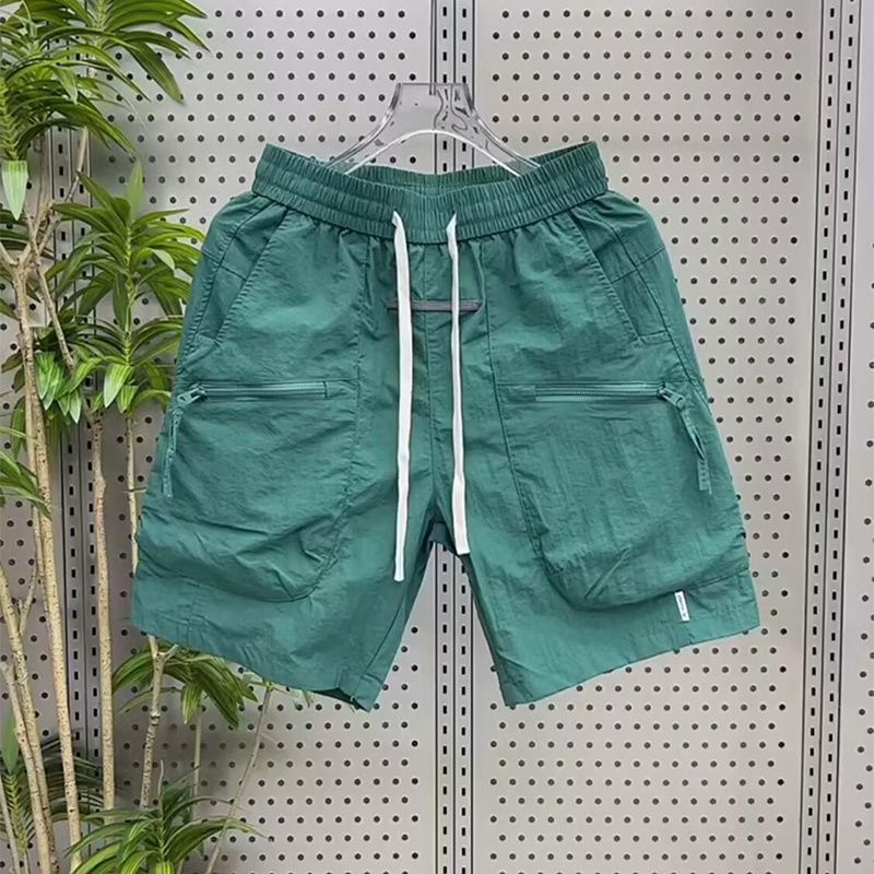 Vêtements pour hommes short en soie glacée nouveau style célébrité Internet beau polyvalent marque décontracté lâche short droit salopette pour hommes_voghion.com