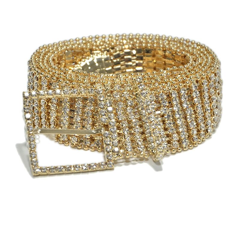 Cintura alla moda, intarsio di nuovo stile, ampia cintura, temperamento femminile elegante, otto file di diamanti d'acqua intarsiati_voghion.com