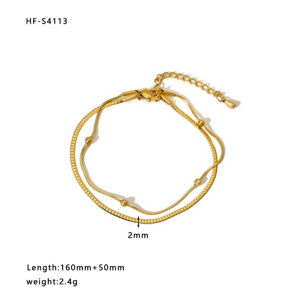 Fashionable Simple Full Diamond Chain Light Luxury Non-Fading Titanium Steel High-End Zircon Bracelet_voghion.com