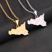 Italy Sicily map and city necklace couple style stainless steel ethnic style popular necklace_voghion.com