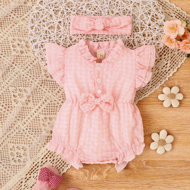 Bambina carina in stile coreano giapponese per neonati e bambini piccoli, colletto rialzato in tinta unita, patta scozzese a bolle_voghion.com