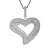 Women's Jewelry Elegant Hollow Heart Zircon Necklace With Twist Chain, Unique Asymmetrical Design, Fashionable Statement Piece For Everyday Wear_voghion.com