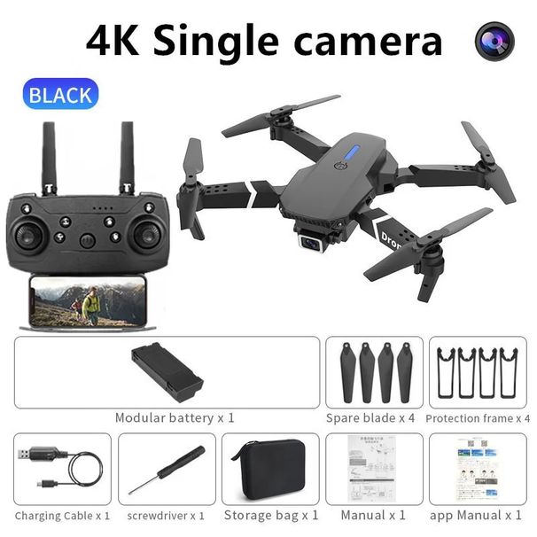 RC Drone Pro E88 4K 1080P HD Camera Elicottero pieghevole Volo WIFI FPV_voghion.com