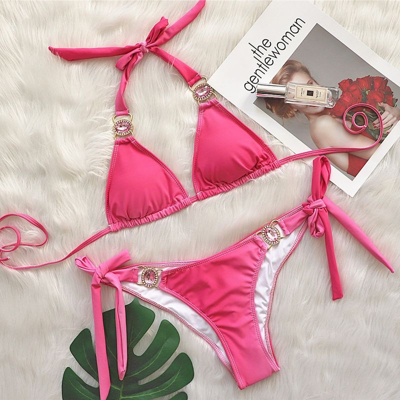 Sexy, mit Farbverlauf bedruckte Trägerbadeanzüge für Damen, luxuriöse Resort-Badeanzüge mit Kristalldiamanten_voghion.com