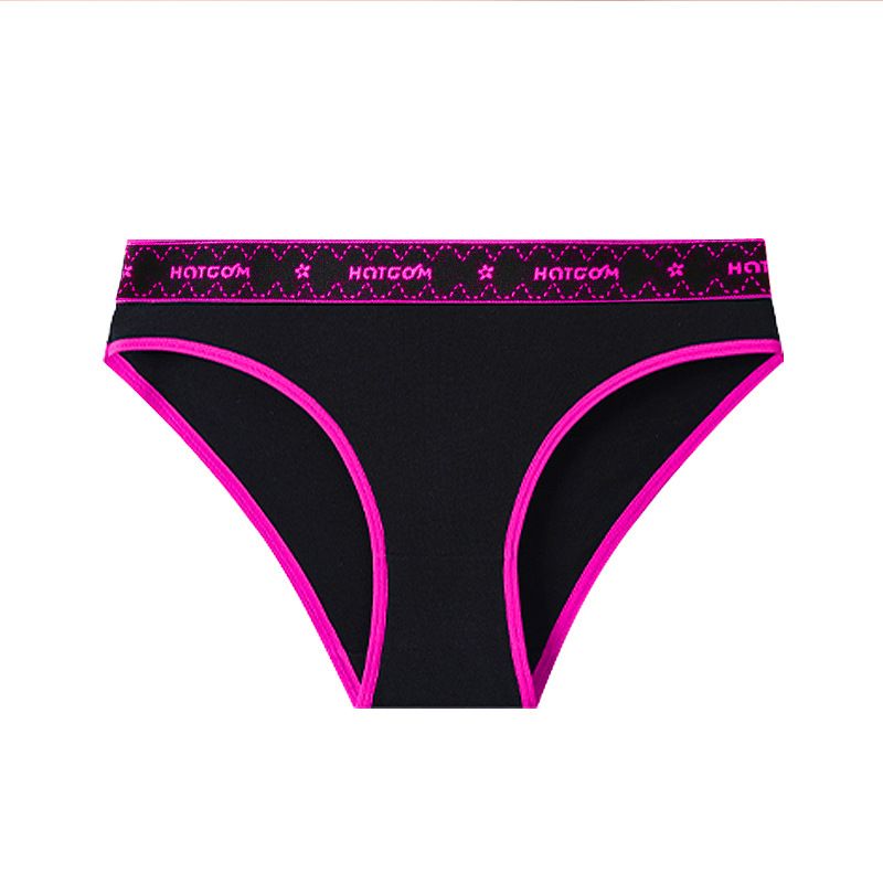 Ropa interior femenina transpirable de cintura baja, ropa interior sexy con letras y triángulos._voghion.com
