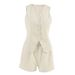 French Khaki Cotton And Linen V Neck Sleeveless Vest Vest Shorts Casual Suit 2025 European And American Summer Two Piece Suit_voghion.com