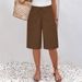 Women's Casual Cargo Shorts With Pockets - Stretchy Polyester Elastic Waist - Streetwear Fashion_voghion.com