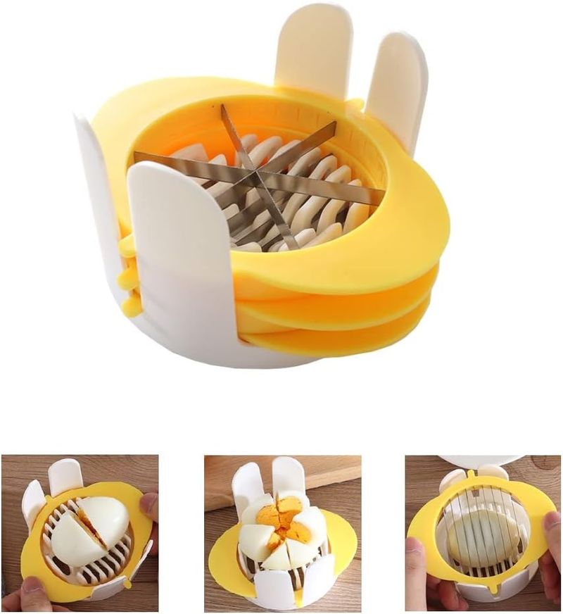 3-Mode Egg Slicer - Stainless Steel | Hard Boiled Eggs | Kitchen Essential | EU_voghion.com