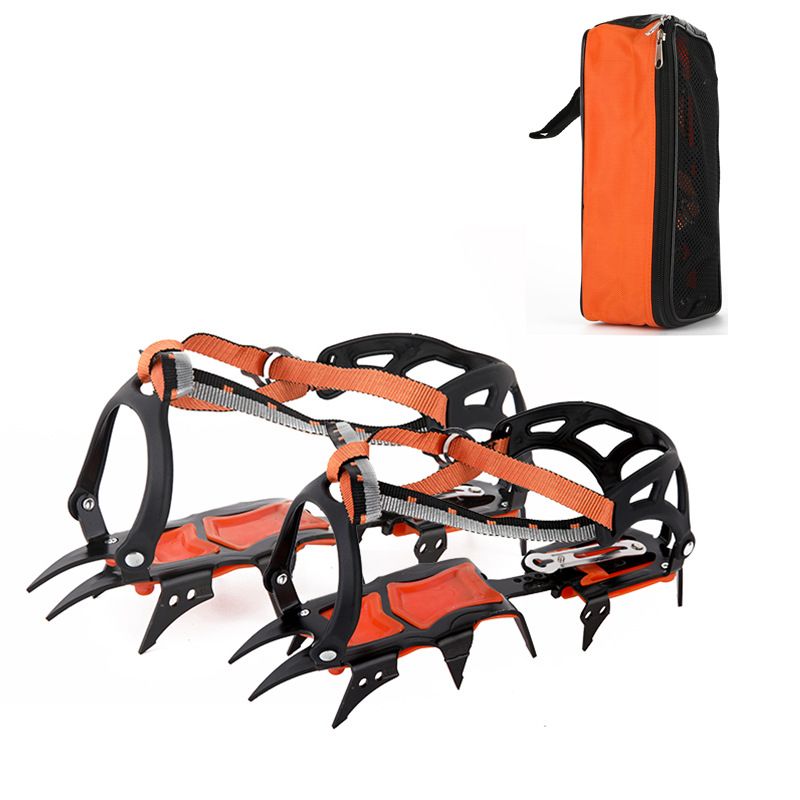 AYXSEE Outdoor 12 Tooth Slip Double Row Hole Adjustment Mountaineering Climbing Ice Anti Skating Fishing Snow Claw_voghion.com