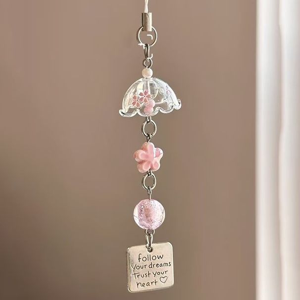 Cherry Blossom Wind Chime Handmade Beaded Minimalist Hanging Ornament_voghion.com