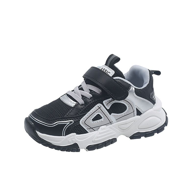 Moda infantil, primavera 2022, nuevos zapatos deportivos de malla para niños, niñas, bebés, informales, versátiles, zapatillas de deporte variadas con gancho y bucle para niños_voghion.com
