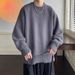 Solid Color Round Neck Autumn Winter Sweater 2025 New Loose Lazy Style Unisex Knitted Base Layer_voghion.com