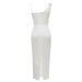 Women's simple sexy one-shoulder suspender splicing mesh backless slim dress for women_voghion.com
