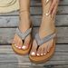 Damenschuhe Große Größe Damenschuhe Sommer Neue Strass Clip Toe Flache Freizeitschuhe Flip-Flops Strandschuhe_voghion.com