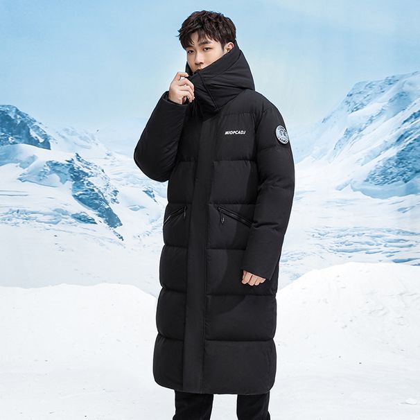 Winter New Snow Mountain Gradient Thickened Warm Long Loose Hooded Men And Women's Matching White Duck Down Jacket_voghion.com