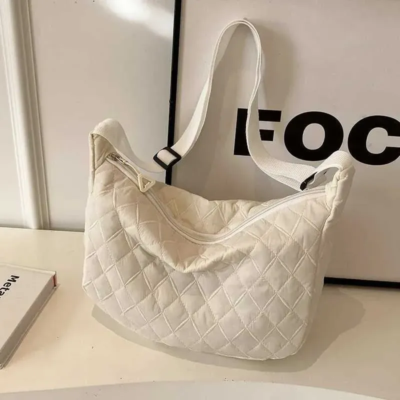Borsa a tracolla impermeabile casual in nylon retrò da donna, borsa da viaggio grande capacità, per biancheria da letto da donna Y241123_voghion.com
