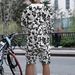 Fashion Tech Hawaiian Print Oversize Drop Shoulder Men's Knitted Short Sleeve Shorts Set_voghion.com