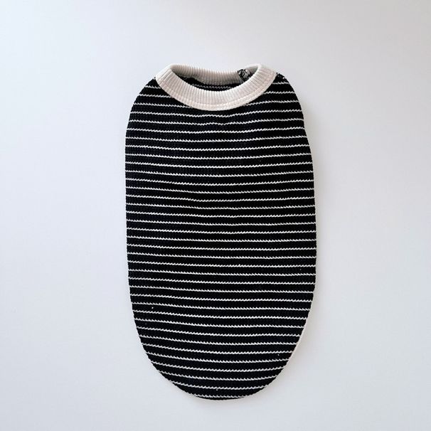 Gilet in maglia a righe semplice per cani e gatti, sottile e traspirante, in stile coreano, per cani di peluche._voghion.com